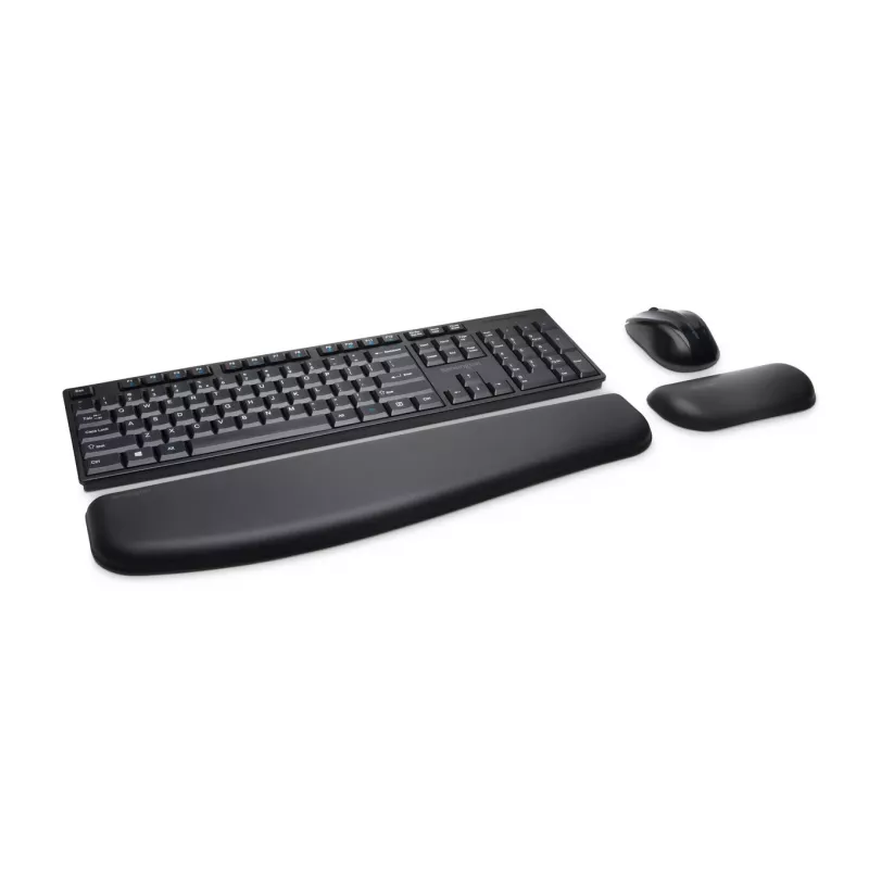 Kensington Pro Fit Wireless Desktop - Niemcy, Pełnowymiarowa (100%), Bezprzewodowa, RF Wireless, QWERTZ, Czarna, Mysz w zestawie
