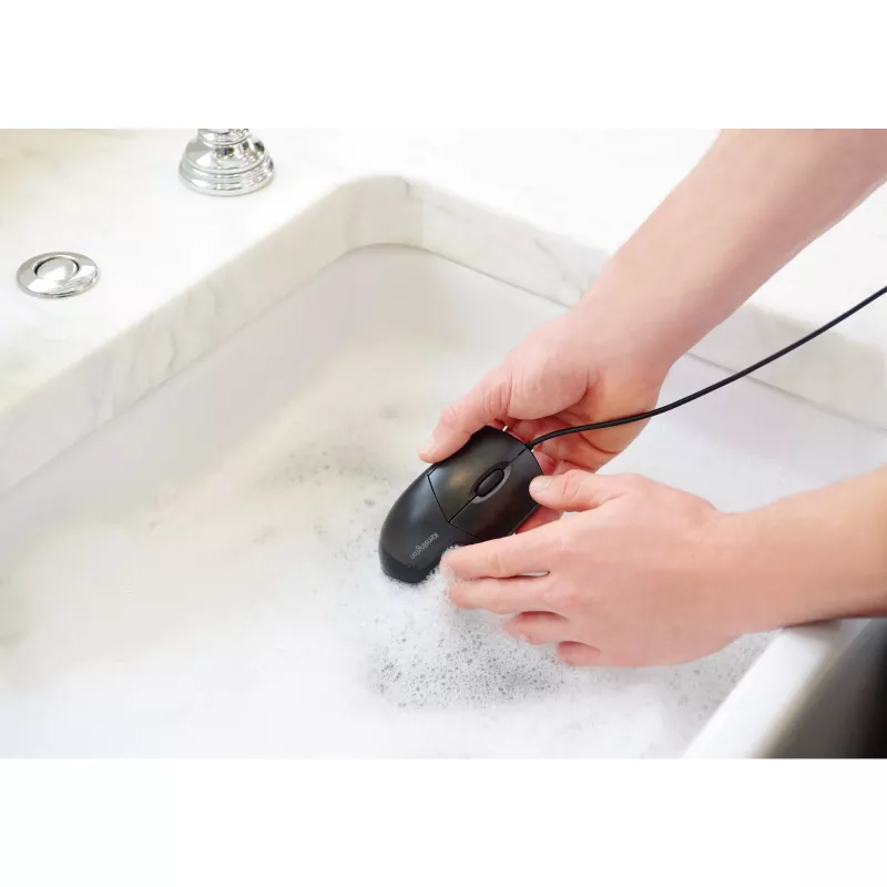 Mysz Kensington Pro Fit Wired Washable, symetryczna, optyczna, USB, 1600 DPI, czarna