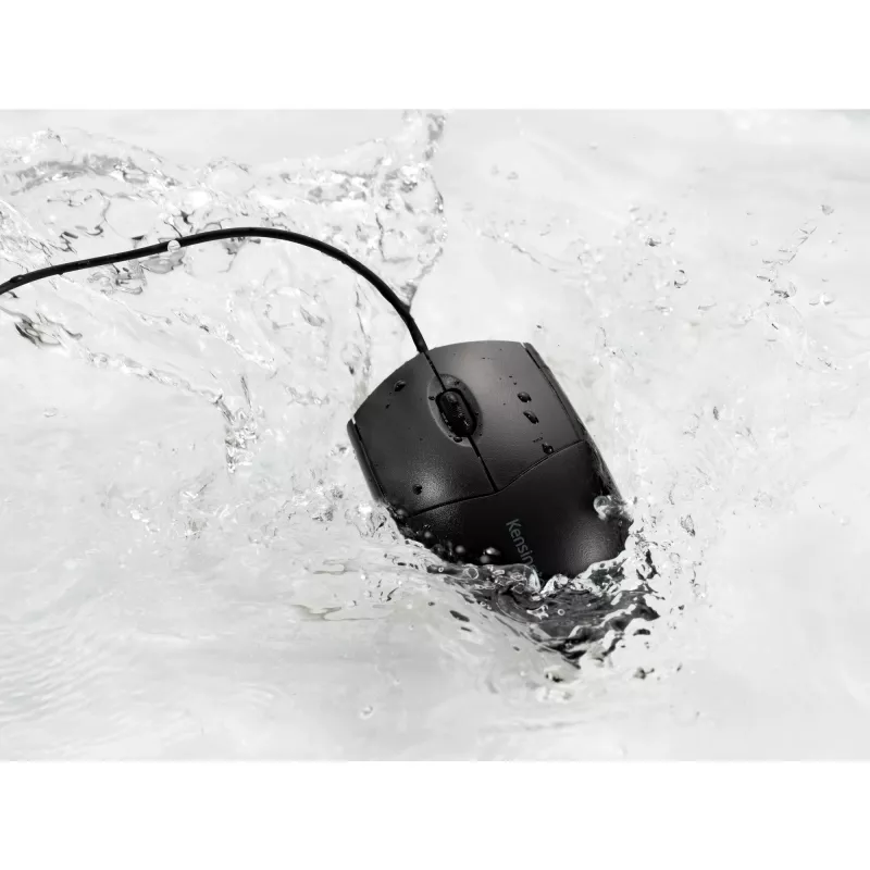 Mysz Kensington Pro Fit Wired Washable, symetryczna, optyczna, USB, 1600 DPI, czarna