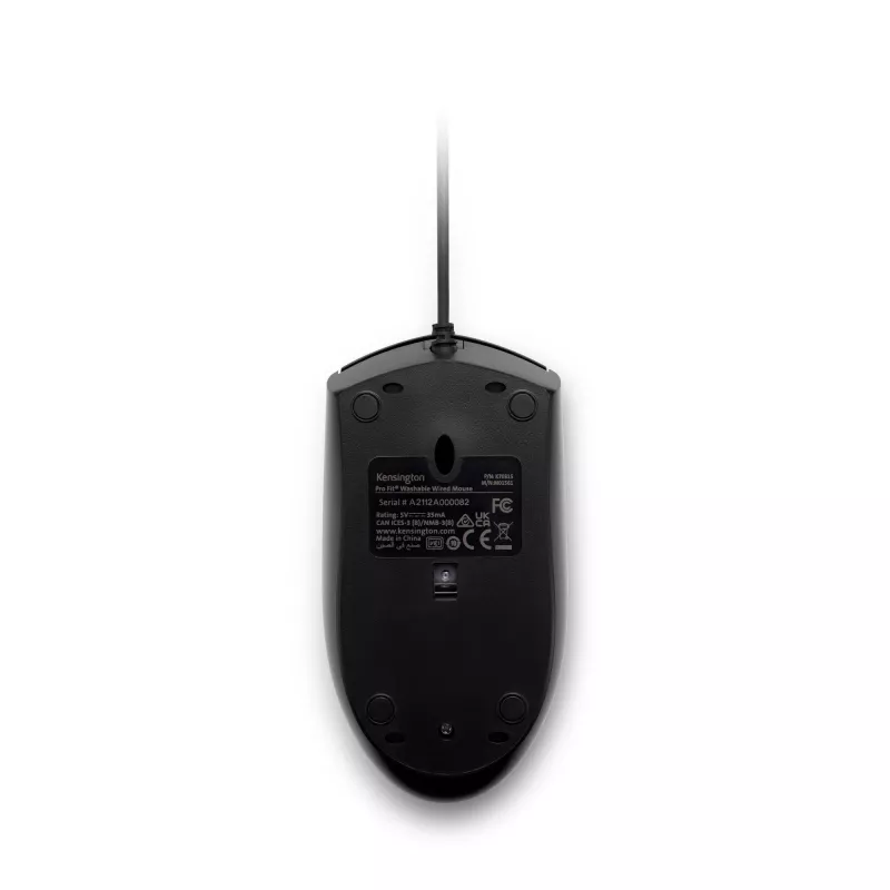 Mysz Kensington Pro Fit Wired Washable, symetryczna, optyczna, USB, 1600 DPI, czarna