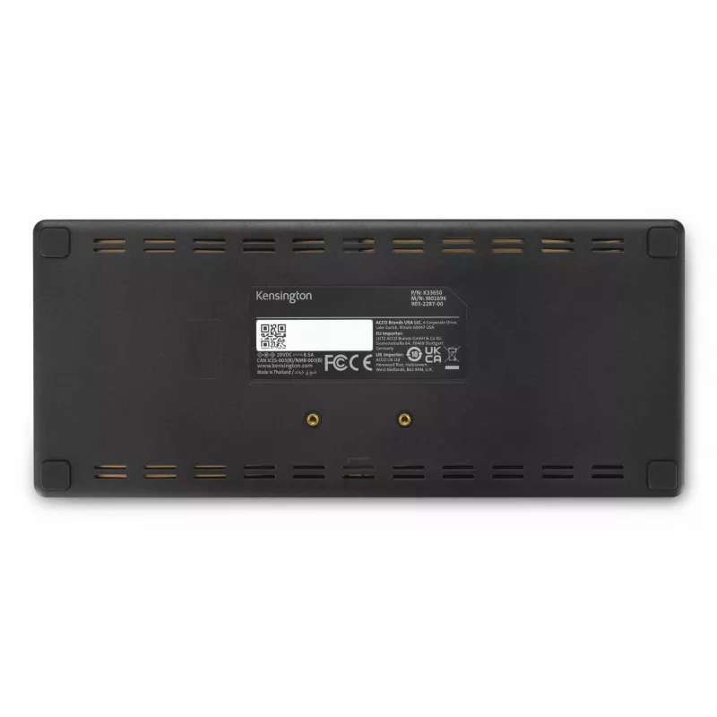 Stacja dokująca Kensington SD4781P EQ USB-C i USB-A Dual 4K, przewodowa, USB 3.2 Gen 2 (3.1 Gen 2) Type-C, 100 W, 3,5 mm, 10,100,1000 Mbit/s, czarna