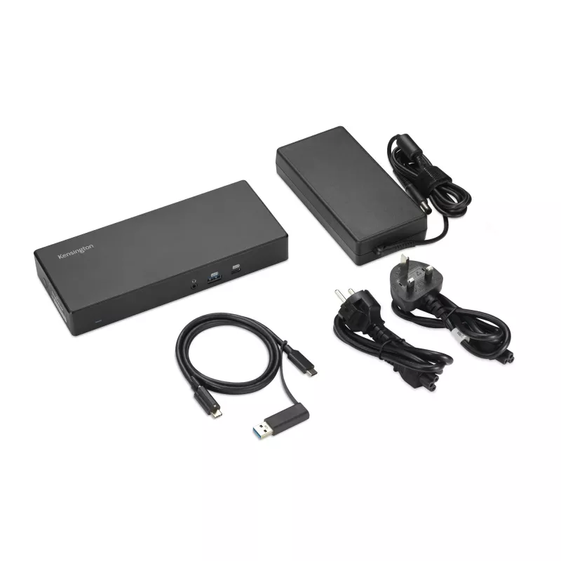 Stacja dokująca Kensington SD4781P EQ USB-C i USB-A Dual 4K, przewodowa, USB 3.2 Gen 2 (3.1 Gen 2) Type-C, 100 W, 3,5 mm, 10,100,1000 Mbit/s, czarna