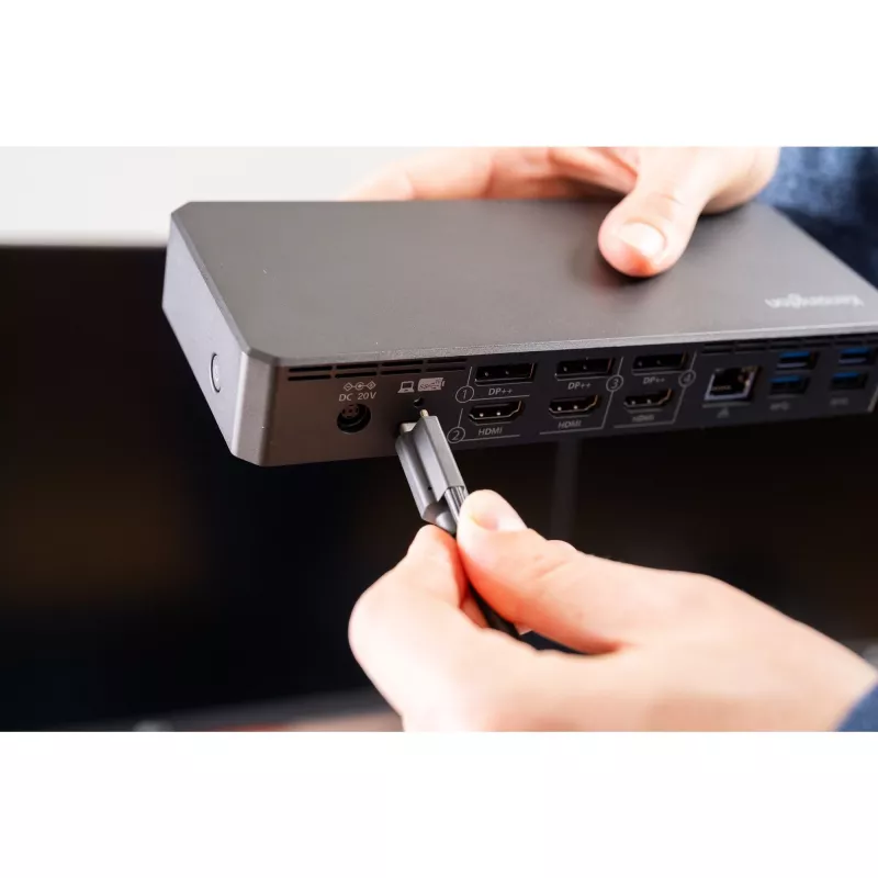 Stacja dokująca Kensington SD4781P EQ USB-C i USB-A Dual 4K, przewodowa, USB 3.2 Gen 2 (3.1 Gen 2) Type-C, 100 W, 3,5 mm, 10,100,1000 Mbit/s, czarna