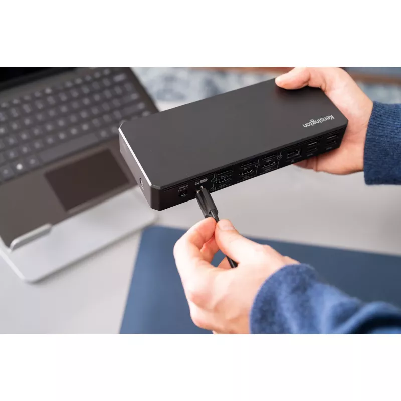 Stacja dokująca Kensington SD4781P EQ USB-C i USB-A Dual 4K, przewodowa, USB 3.2 Gen 2 (3.1 Gen 2) Type-C, 100 W, 3,5 mm, 10,100,1000 Mbit/s, czarna