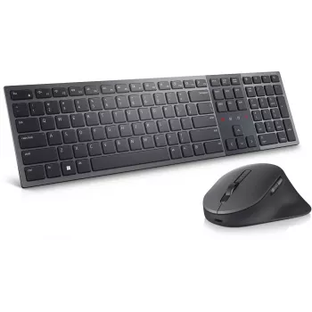 DELL KM900 Klawiatura i Mysz w zestawie Office RF Wireless + Bluetooth QWERTZ Niemiecka Grafitowa