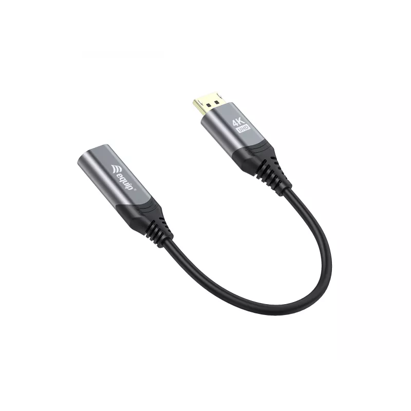 Przejściówka Equip DisplayPort 1.2 na HDMI, 4K/60Hz, 0,15 m, DisplayPort, HDMI, Męski, Żeński, Prosty