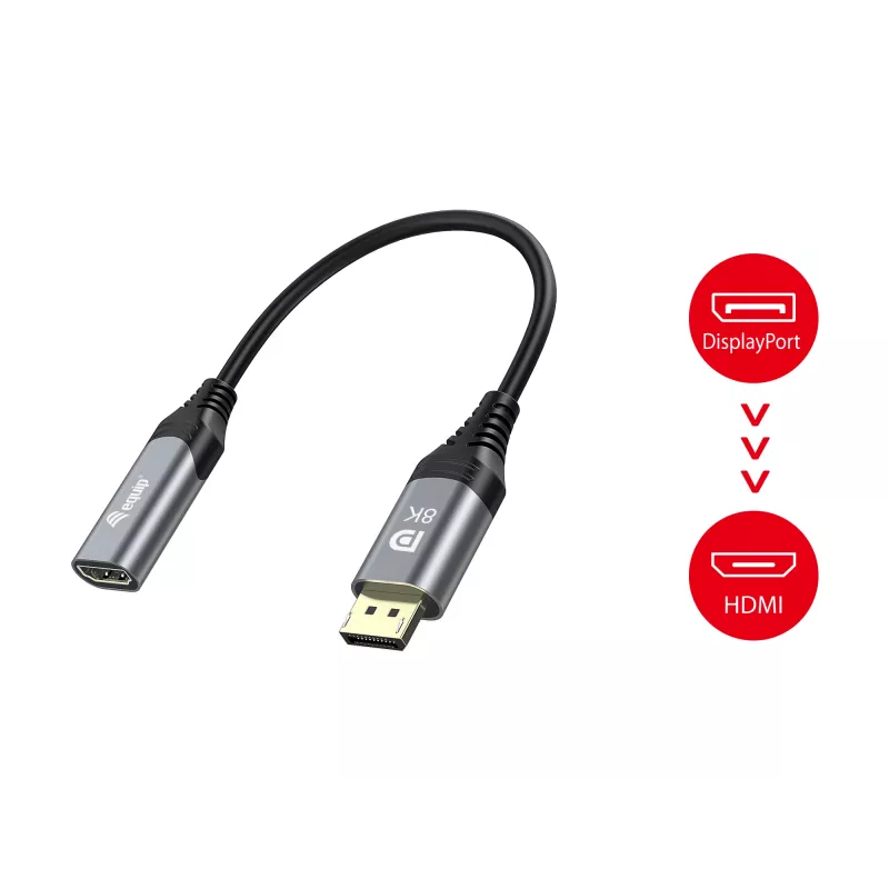 Equip DisplayPort 1.4 do HDMI Adapter 8K 60Hz 0.15m