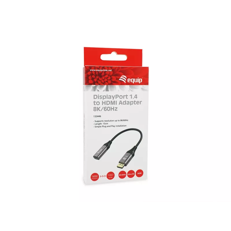 Equip DisplayPort 1.4 do HDMI Adapter 8K 60Hz 0.15m