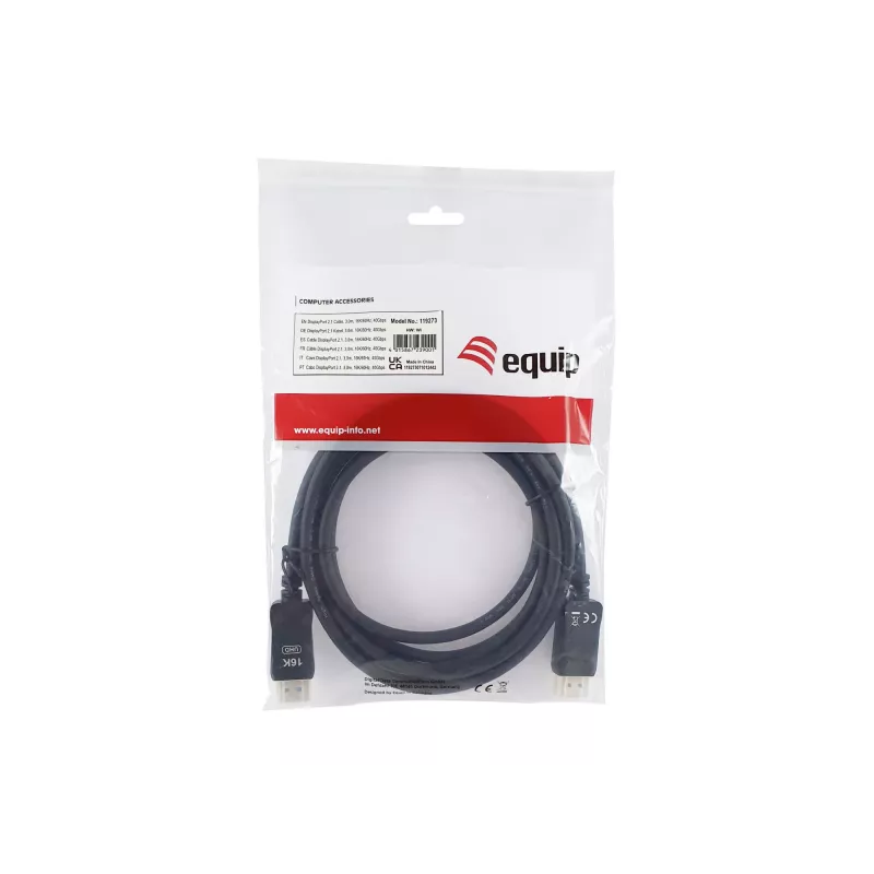 Kabel Equip DisplayPort 2.1, 3,0 m, 16K/60Hz, 40Gbps