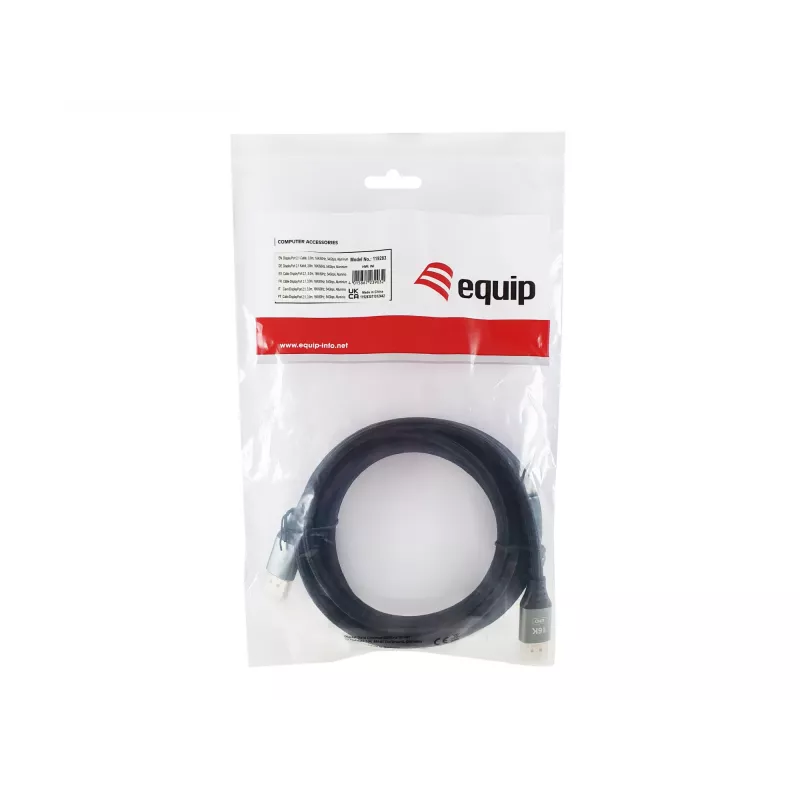 Equip DisplayPort 2.1 Premium kabel, 3,0m, 16K/60Hz, 54Gbps