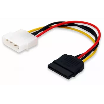 Equip SATA wewnętrzny kabel zasilający, Molex (4-pin), SATA 15-pin, 0,15 m, męski, prosty, prosty
