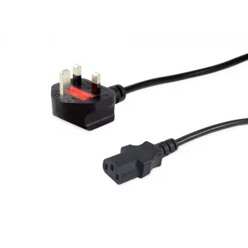 Equip UK Przewód zasilający, C13 na BS1363, 7,5 m, bezpiecznik 10 A, IEC C13, BS 1363, H05VVH2-F, 250 V, 10 A