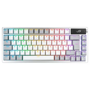 Klawiatura ASUS ROG Azoth Biała Gaming USB + RF Wireless + Bluetooth QWERTZ Niemiecka