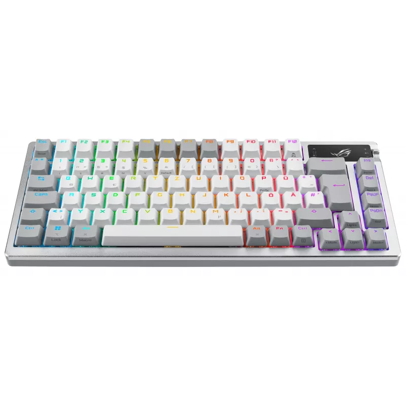 Klawiatura ASUS ROG Azoth Biała Gaming USB + RF Wireless + Bluetooth QWERTZ Niemiecka