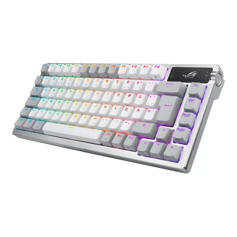 Klawiatura ASUS ROG Azoth Biała Gaming USB + RF Wireless + Bluetooth QWERTZ Niemiecka