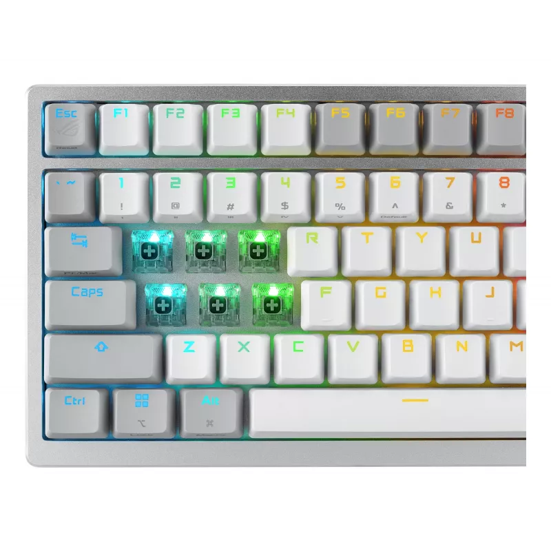 Klawiatura ASUS ROG Azoth Biała Gaming USB + RF Wireless + Bluetooth QWERTZ Niemiecka