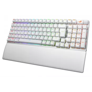 Klawiatura ASUS ROG Strix Scope II 96 Wireless do gier USB + RF bezprzewodowa + Bluetooth QWERTZ niemiecki biała