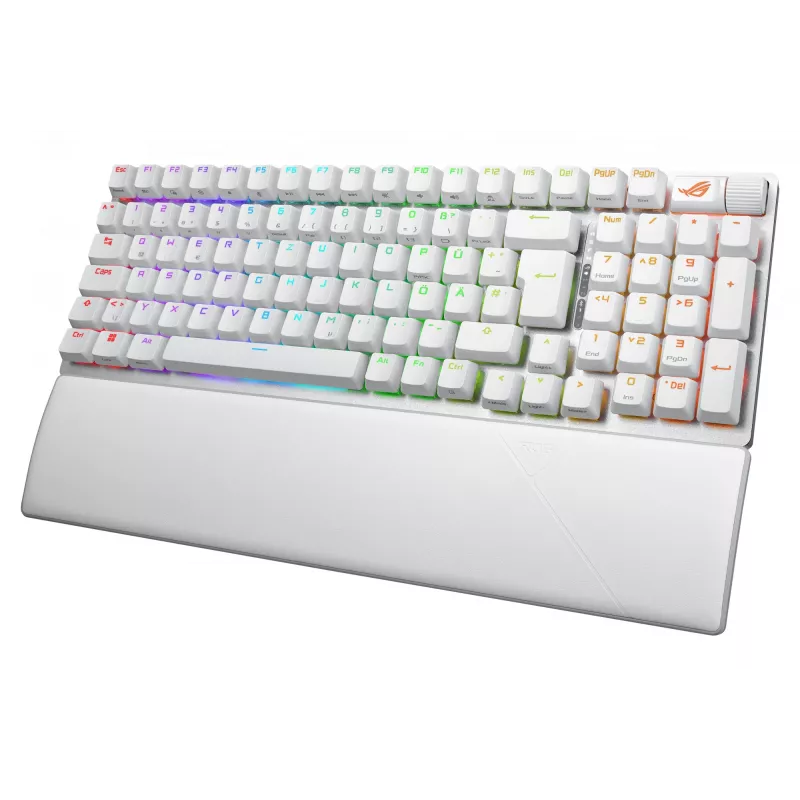 Klawiatura ASUS ROG Strix Scope II 96 Wireless do gier USB + RF bezprzewodowa + Bluetooth QWERTZ niemiecki biała