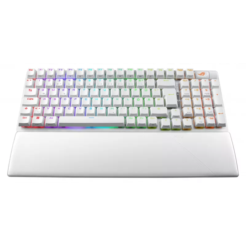 Klawiatura ASUS ROG Strix Scope II 96 Wireless do gier USB + RF bezprzewodowa + Bluetooth QWERTZ niemiecki biała
