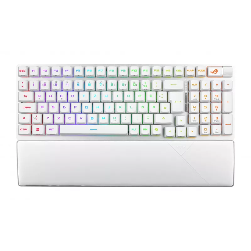 Klawiatura ASUS ROG Strix Scope II 96 RX Wireless Gaming USB + RF Wireless + Bluetooth Biała