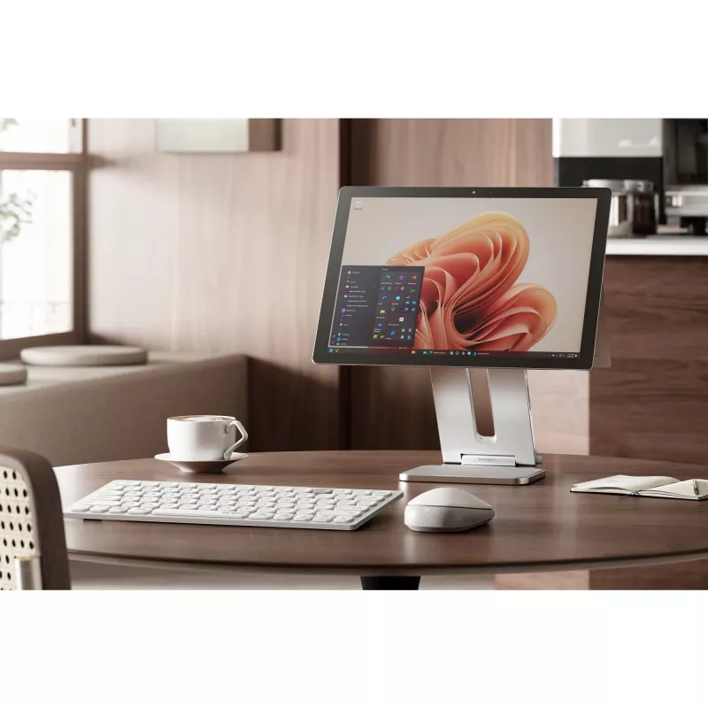 Podwyższona podstawa Kensington do Surface, Platinum, Aluminium, Guma, Termoplastyczny poliuretan (TPU), Cynk, 126,4 mm, 139,3 mm, 193 mm, 612 g