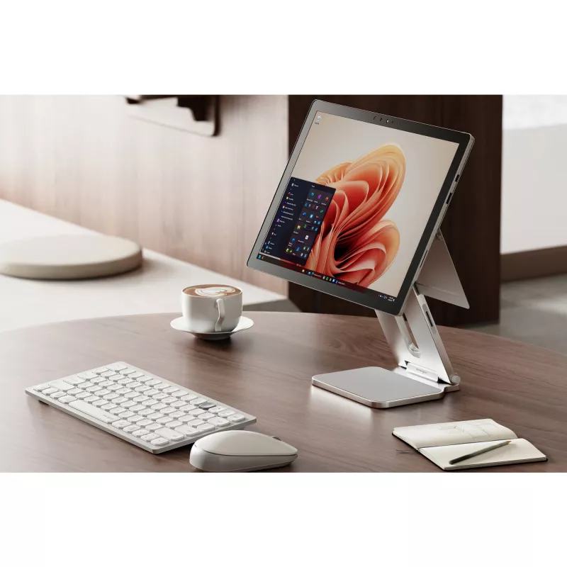 Podwyższona podstawa Kensington do Surface, Platinum, Aluminium, Guma, Termoplastyczny poliuretan (TPU), Cynk, 126,4 mm, 139,3 mm, 193 mm, 612 g