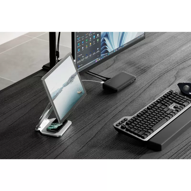 Podwyższona podstawa Kensington do Surface, Platinum, Aluminium, Guma, Termoplastyczny poliuretan (TPU), Cynk, 126,4 mm, 139,3 mm, 193 mm, 612 g