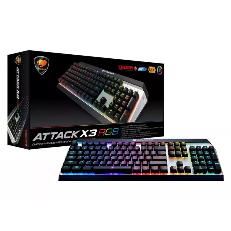COUGAR CGR-WM1MB-ATR klawiatura Gaming USB QWERTY angielska Aluminium, Czarny