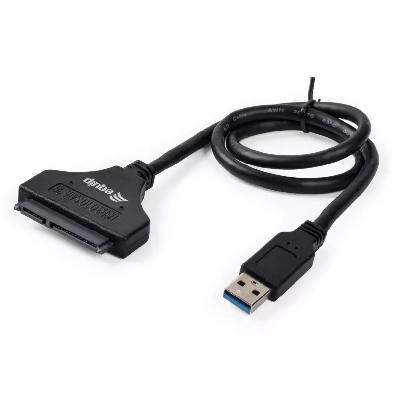 Adapter Equip USB 3.0 na SATA, czarny, 5 Gbit/s, CE, 50 mm, 9,5 mm, 550 mm