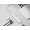 Koncentrator USB-C na 3 porty USB 3.0 z adapterem Gigabit, USB 3.2 Gen 1 (3.1 Gen 1) Type-C, Srebrny, USB 3.2 Gen 1 (3.1 Gen 1) Type-A, WLAN, Aluminium, 22 mm, 15 mm