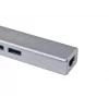 Koncentrator USB-C na 3 porty USB 3.0 z adapterem Gigabit, USB 3.2 Gen 1 (3.1 Gen 1) Type-C, Srebrny, USB 3.2 Gen 1 (3.1 Gen 1) Type-A, WLAN, Aluminium, 22 mm, 15 mm