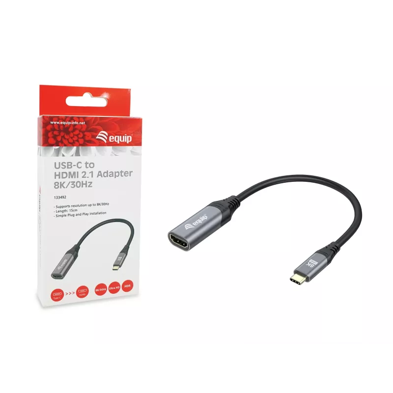 Equip USB-C to HDMI 2.1 Adapter 8K 30Hz 0.15m