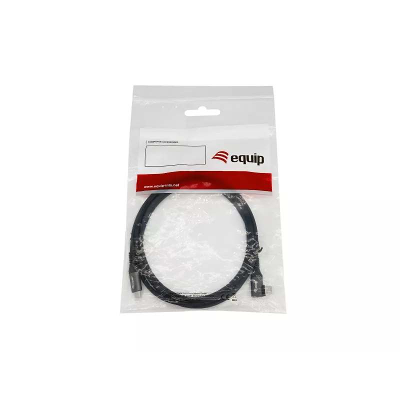 Kabel Equip USB 2.0 C–C 90° kątowy, M/M, 3,0 m, 100 W z układem Emark