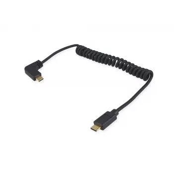 Equip USB 2.0 C na C 90° skręcony kabel kątowy M/M 1 m czarny