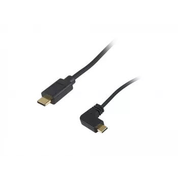 Equip USB 2.0 C na C 90° skręcony kabel kątowy M/M 1 m czarny