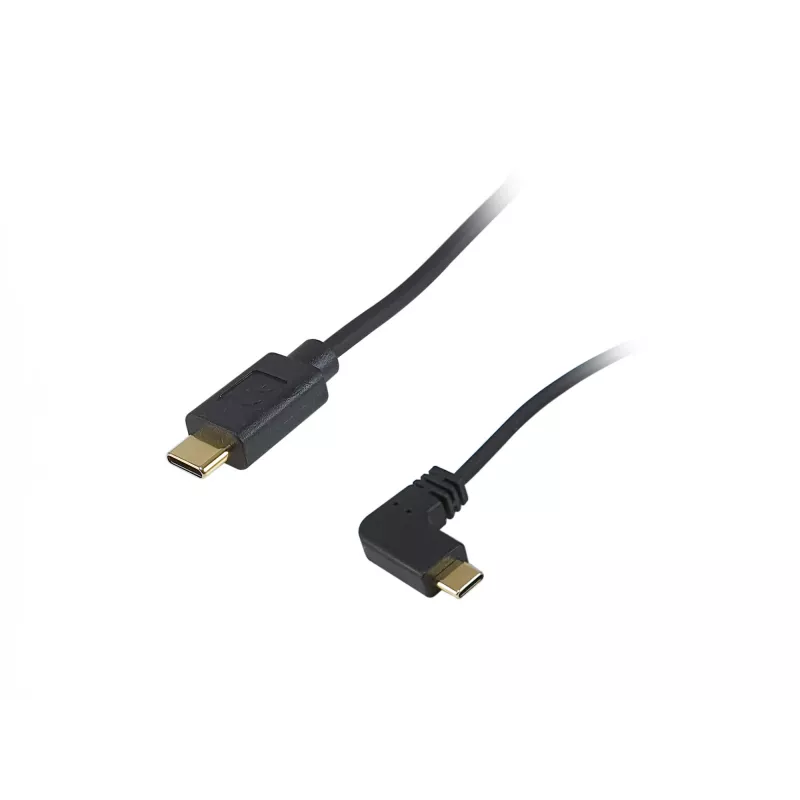 Equip USB 2.0 C na C 90° skręcony kabel kątowy M/M 1 m czarny