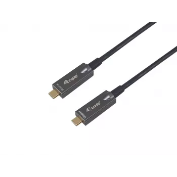 Kabel USB-C na USB-C aktywny optyczny Equip, 10 m, 4K/60 Hz, wideo+dane+PD