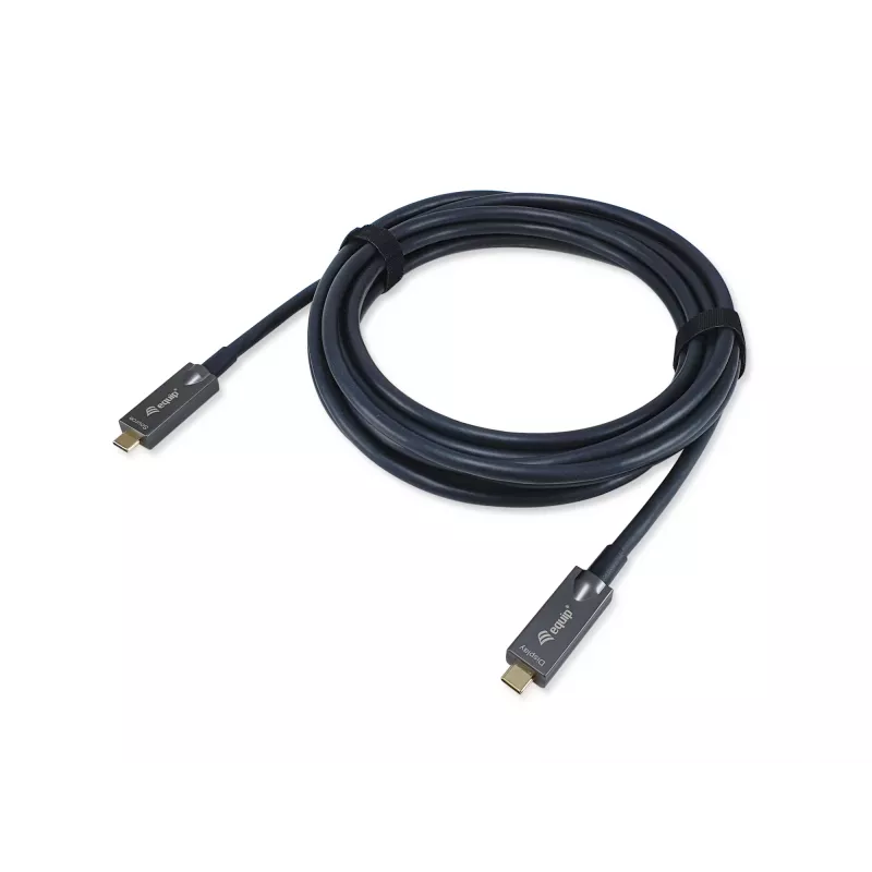 Kabel USB-C na USB-C aktywny optyczny Equip, 10 m, 4K/60 Hz, wideo+dane+PD