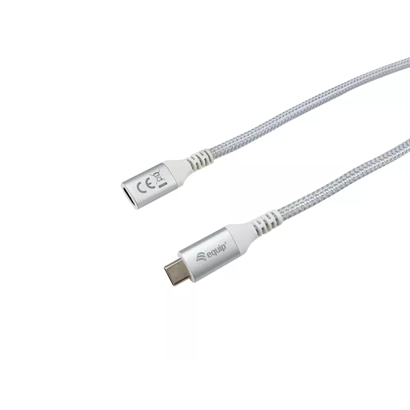 Przedłużacz Equip USB 3.2 Gen 2 C-C, 1,0 m, M/Ż, 4K/60 Hz, 10 Gb/s, biały