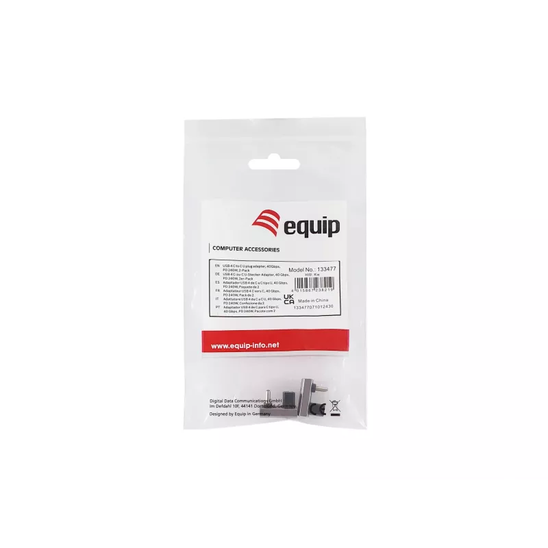Adapter Equip USB 4 C-C U Plug 133477 40 Gb/s PD 240 W 2 szt.