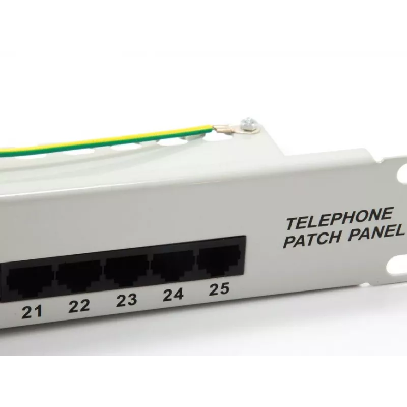Equip 25-Portowy Panel Krosowy Cat.3 RJ45 ISDN, Jasnoszary