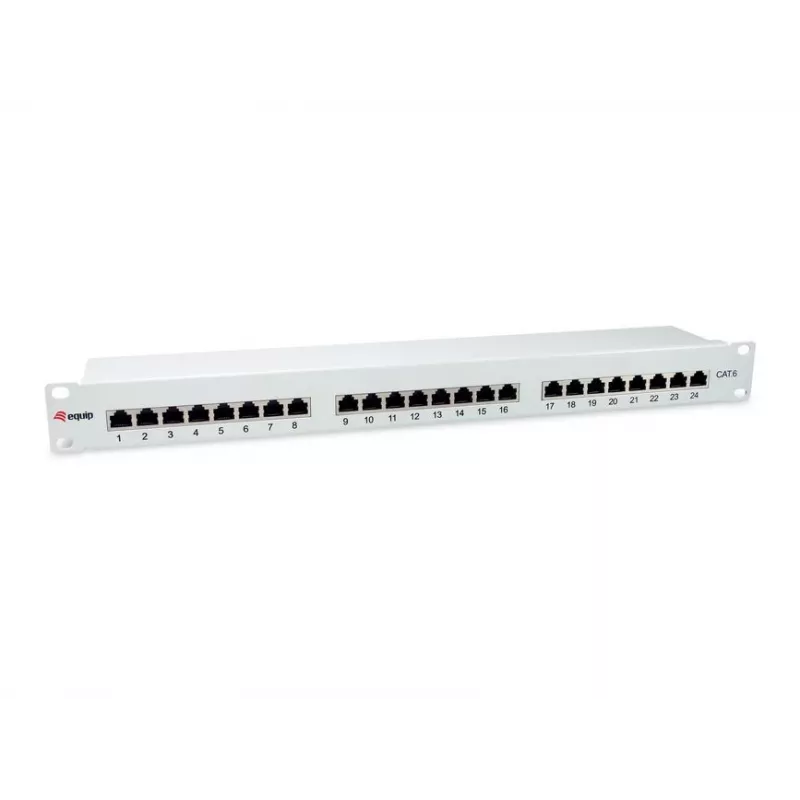 Equip 24-Port Cat.6 Shielded Patch Panel, jasnoszary