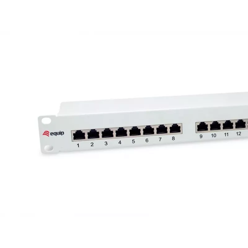 Equip 24-Port Cat.6 Shielded Patch Panel, jasnoszary