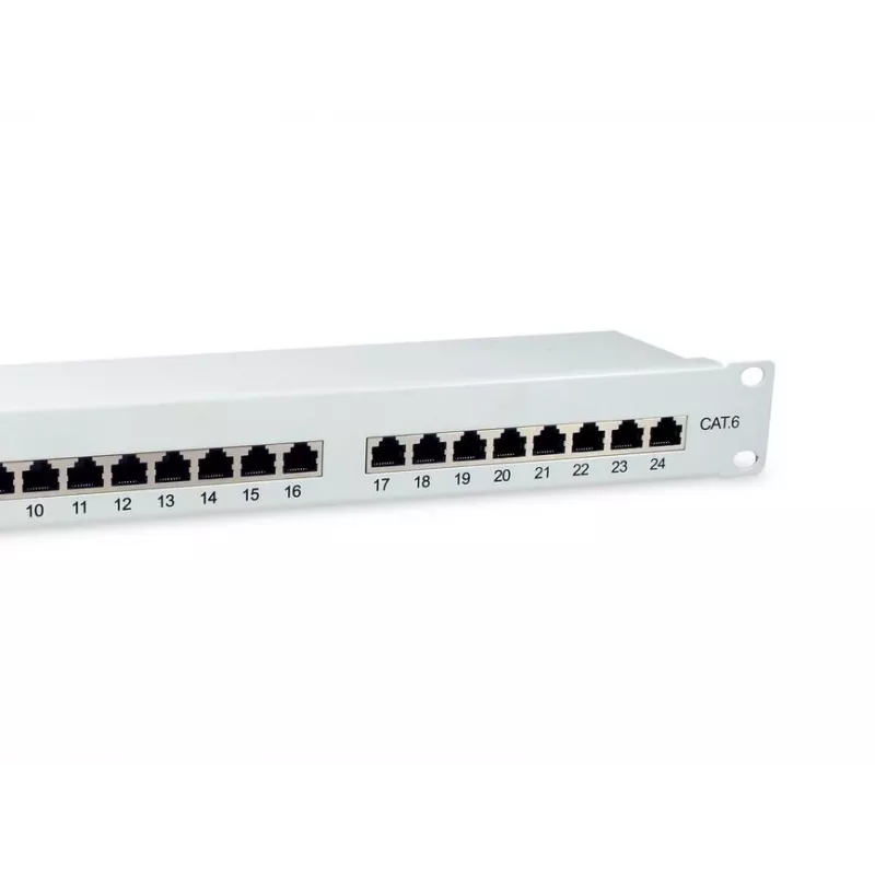 Equip 24-Port Cat.6 Shielded Patch Panel, jasnoszary