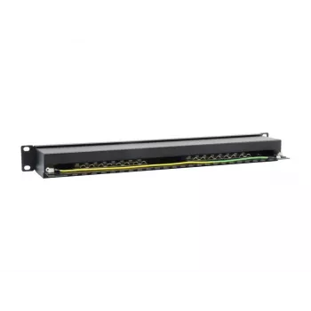 Panel krosowy Equip 16-portowy, ekranowany, Cat.6, czarny, 10/100/1000Base-T(X), Gigabit Ethernet, 1000 Mbit/s, RJ-45, Cat6, montaż w szafie