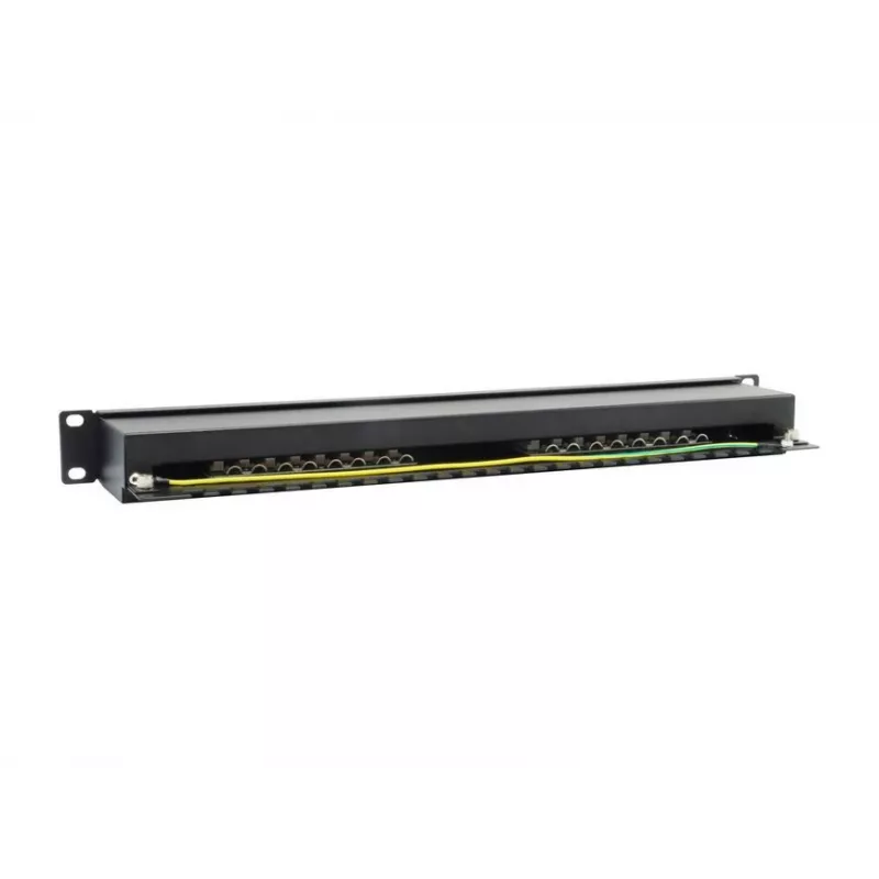 Panel krosowy Equip 16-portowy, ekranowany, Cat.6, czarny, 10/100/1000Base-T(X), Gigabit Ethernet, 1000 Mbit/s, RJ-45, Cat6, montaż w szafie