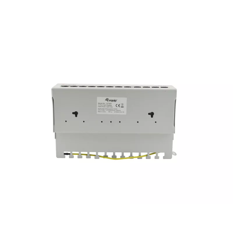 Panel krosowy Equip 12-portowy Cat.6, biurkowy, jasnoszary, 10/100/1000Base-T(X), Gigabit Ethernet, 1000 Mbit/s, RJ-45, Cat6, 1U
