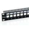 Panel krosowy Equip 24-portowy Keystone Cat.6 ekranowany, czarny, Cat6, montaż w szafie RACK, 1U, czarny, 92,5 mm, 483 mm