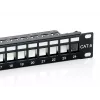 Panel krosowy Equip 24-portowy Keystone Cat.6 ekranowany, czarny, Cat6, montaż w szafie RACK, 1U, czarny, 92,5 mm, 483 mm