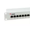 Equip 12-Port Cat.6 Shielded Patch Panel, Light szary, Gigabit Ethernet, 1000 Mbit/s, RJ-45, Cat6, Cat6e, 1U, szary